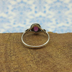 Garnet Stacking Ring 925 Sterling Silver Lightweight Dainty Ring
