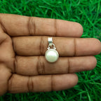 925 Sterling Silver Pearl Pendant – Natural Gemstone Handmade Boho Pendant
