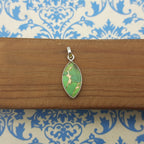 Green Copper Turquoise 925 Silver Unique Pendant
