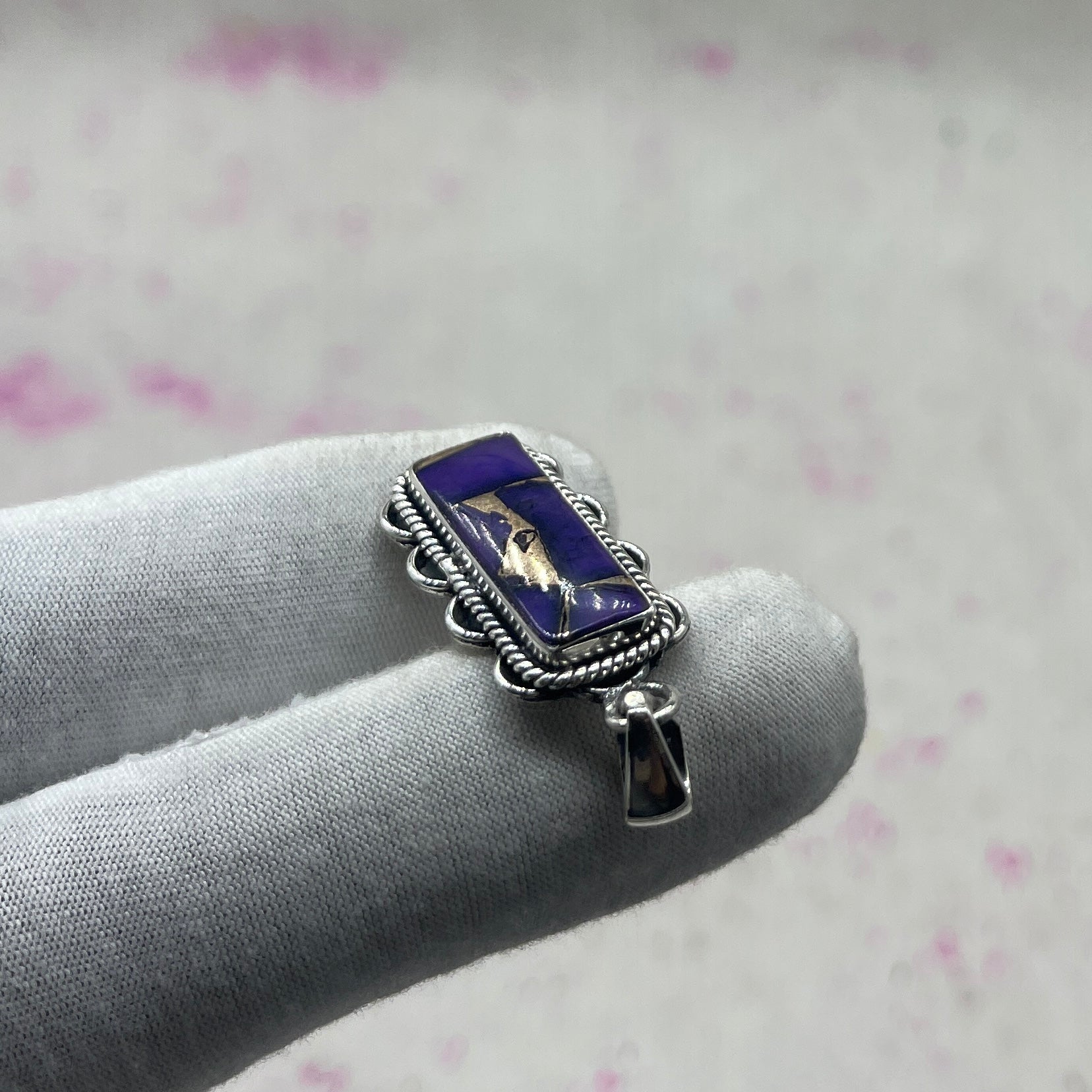 Purple Mohave Turquoise 925 Sterling Silver Handmade Pendant | Unique Artisan Boho Jewelry