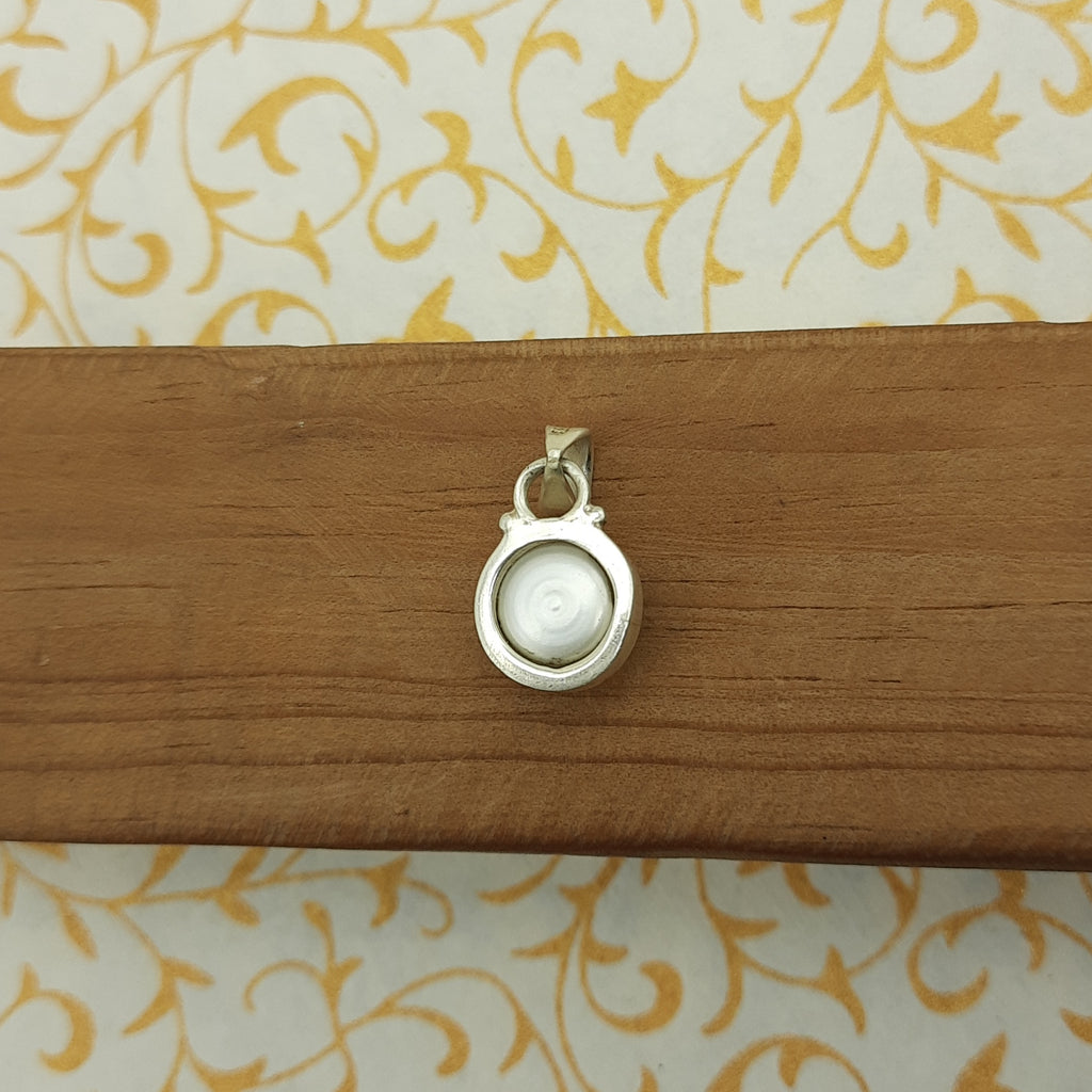 925 Sterling Silver Pearl Pendant – Natural Gemstone Handmade Boho Pendant