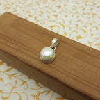 925 Sterling Silver Pearl Pendant – Natural Gemstone Handmade Boho Pendant