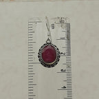 Ruby Gemstone Dangle Earrings – Handmade 925 Silver Gemstone Jewelry