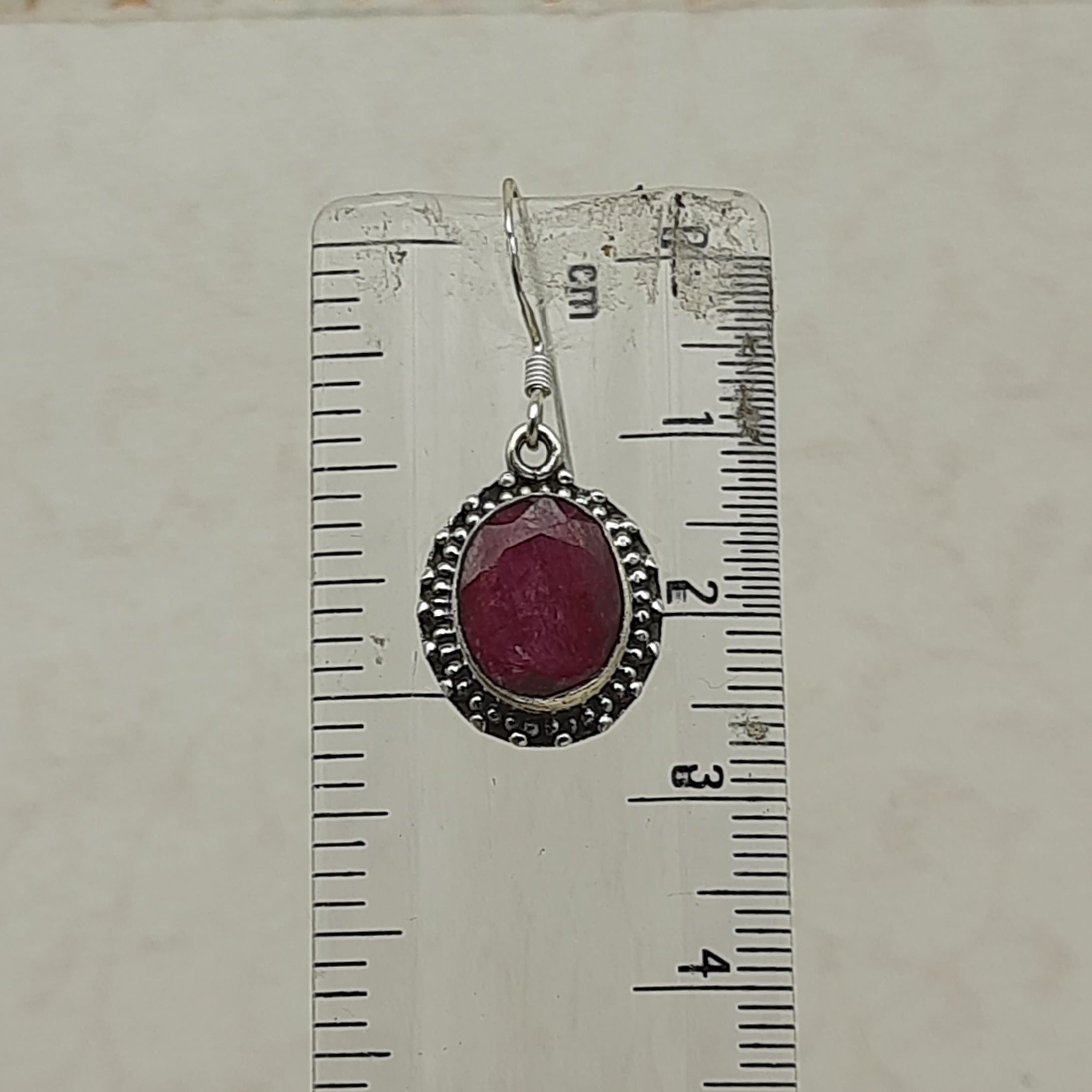 Ruby Gemstone Dangle Earrings – Handmade 925 Silver Gemstone Jewelry