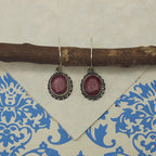Ruby Gemstone Dangle Earrings – Handmade 925 Silver Gemstone Jewelry