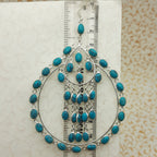 Turquoise Gemstone Oval Earrings – Minimal Handmade Silver Jewelry