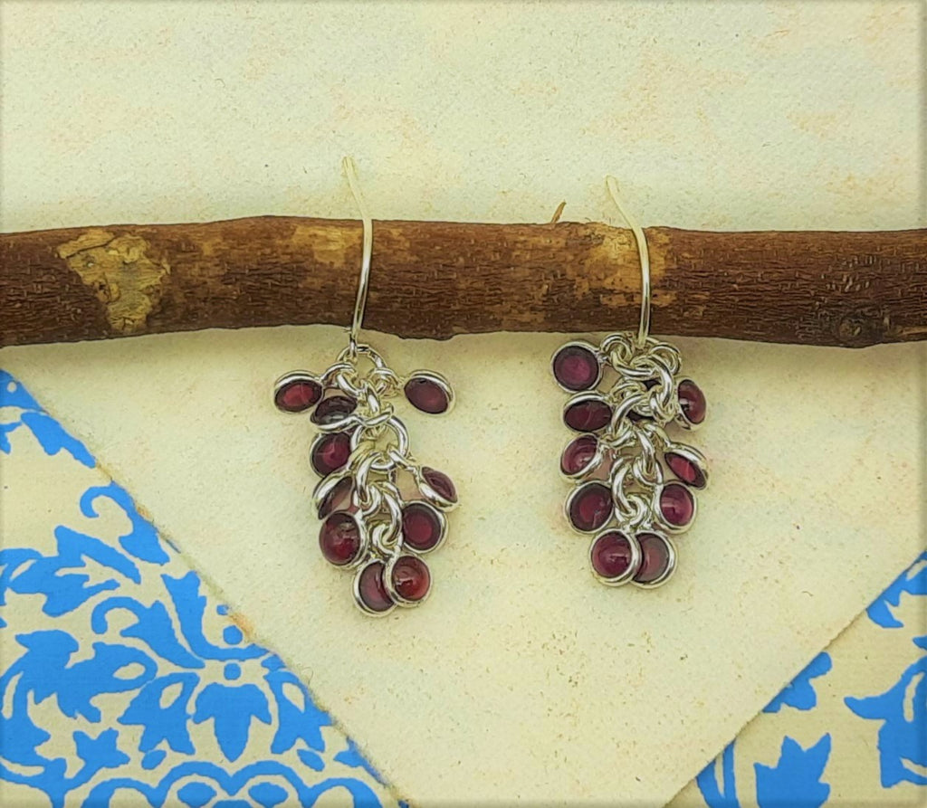 925 Sterling Silver Garnet Earrings