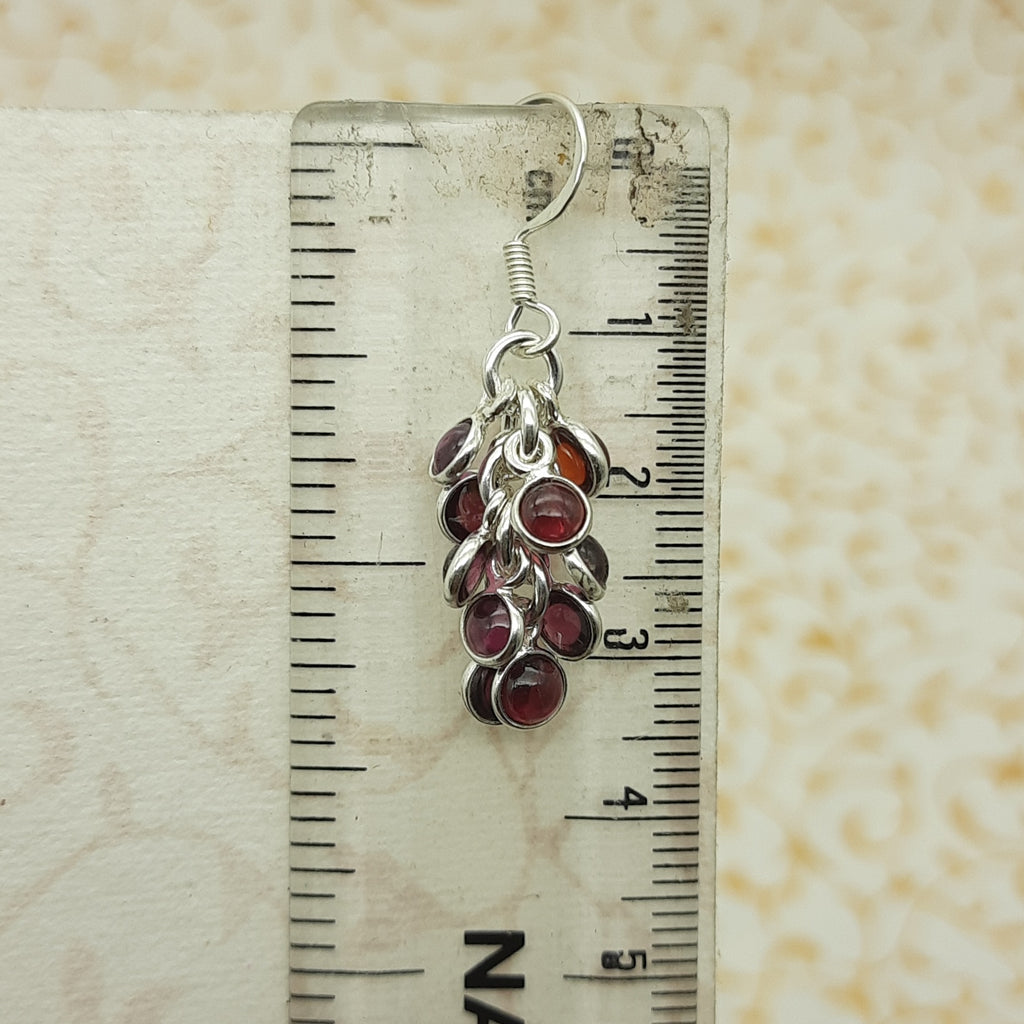 925 Sterling Silver Garnet Earrings