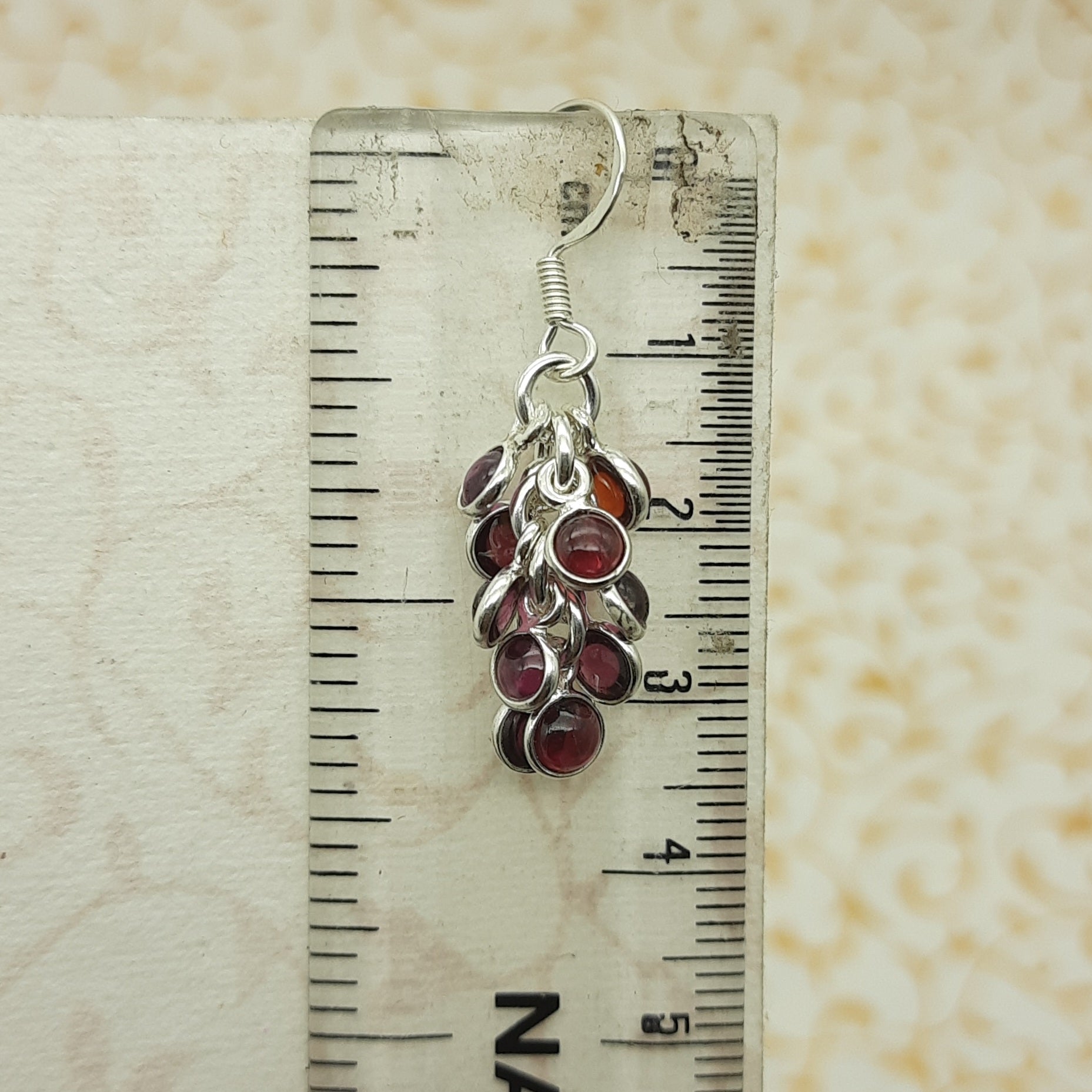 925 Sterling Silver Garnet Earrings
