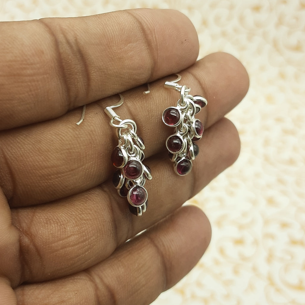 925 Sterling Silver Garnet Earrings