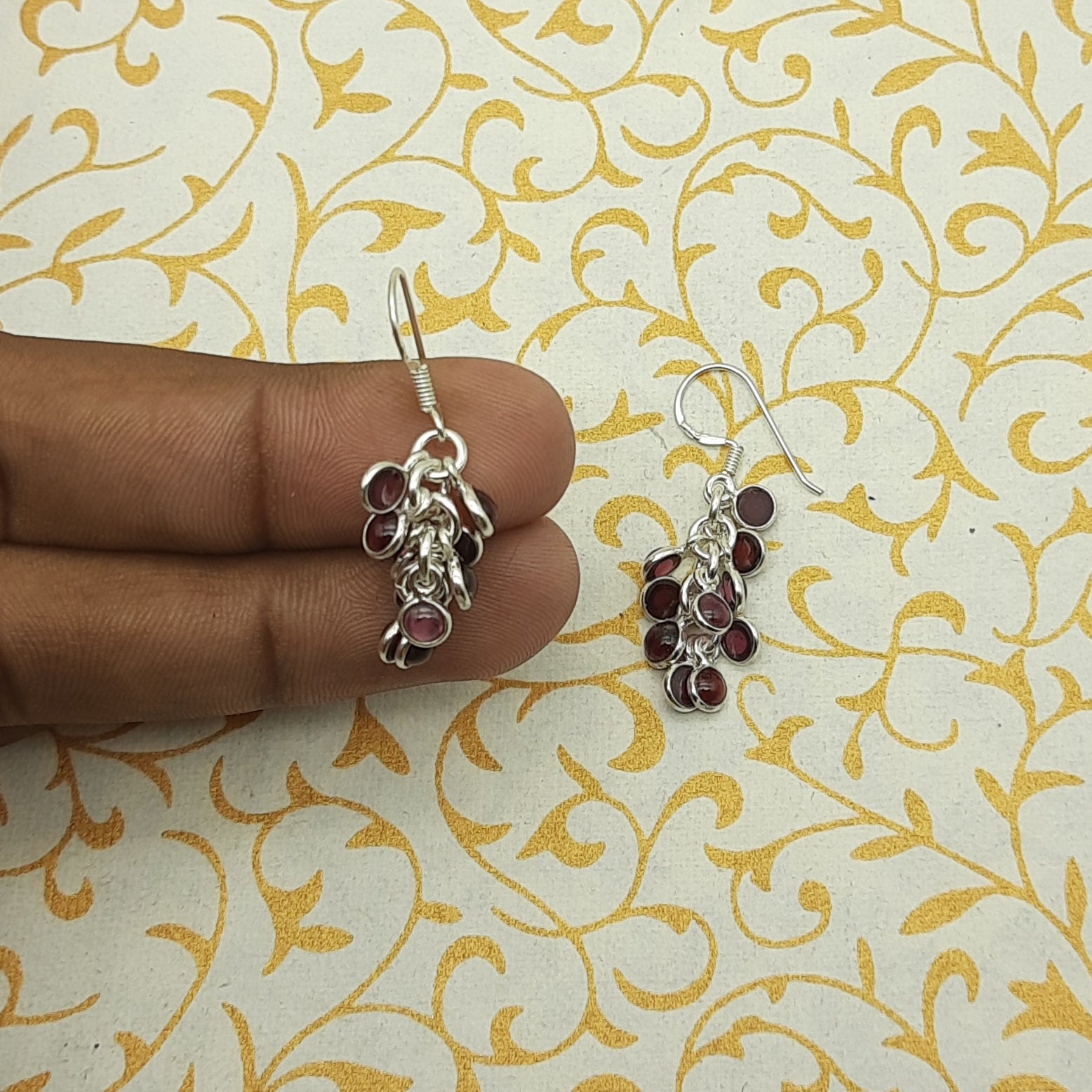 925 Sterling Silver Garnet Earrings