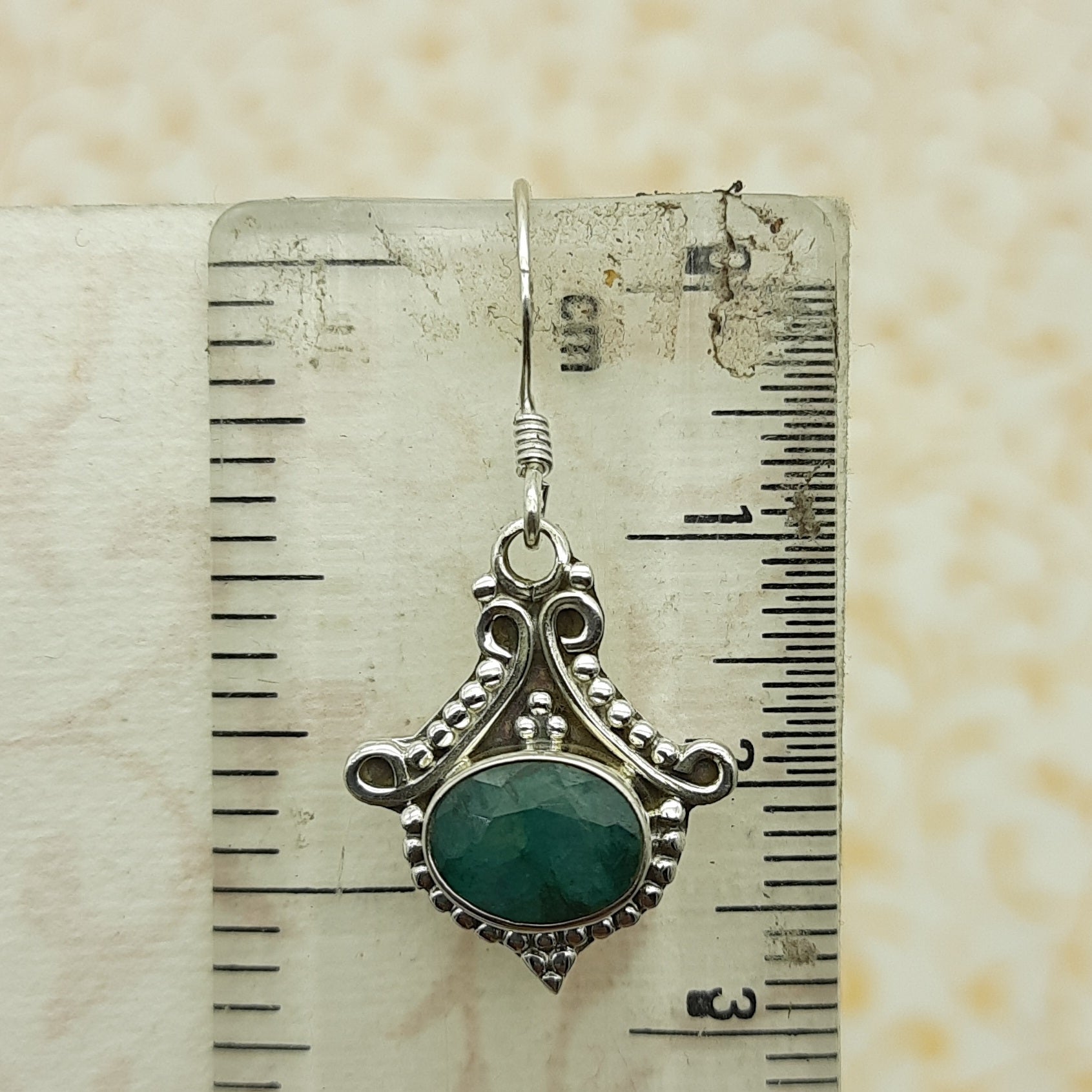 Artisan Emberald Earrings – Oval Stone Jewelry
