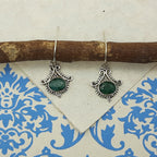 Artisan Emberald Earrings – Oval Stone Jewelry