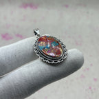 Spiny Oyster Turquoise 925 Sterling Silver Handmade Pendant | Rustic Tribal Pendant