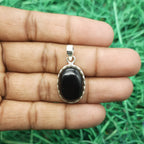 925 Sterling Silver Black Onyx Pendant – Natural Gemstone Nepali Handmade Bohemian Jewelry