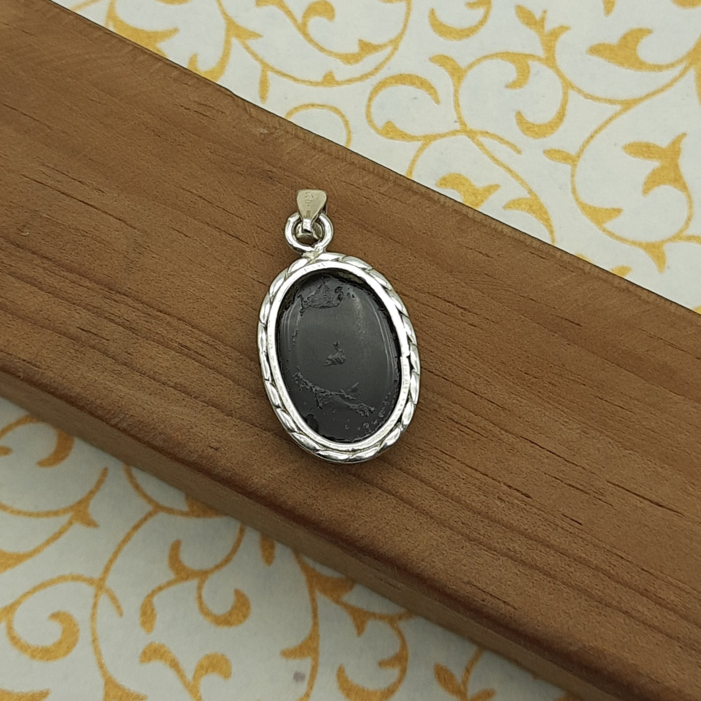 925 Sterling Silver Black Onyx Pendant – Natural Gemstone Nepali Handmade Bohemian Jewelry