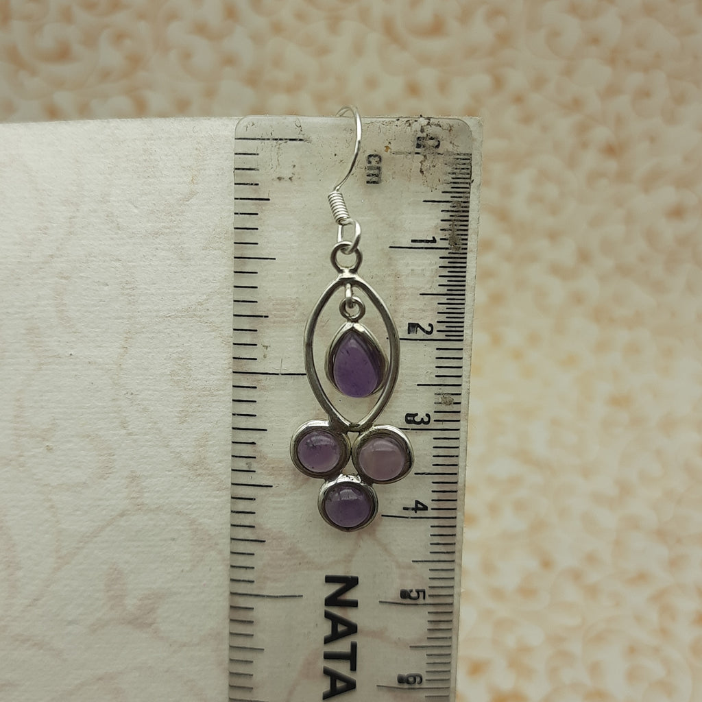 Fine Silver Amethyst  Earrings – Lightweight Handmade Drops