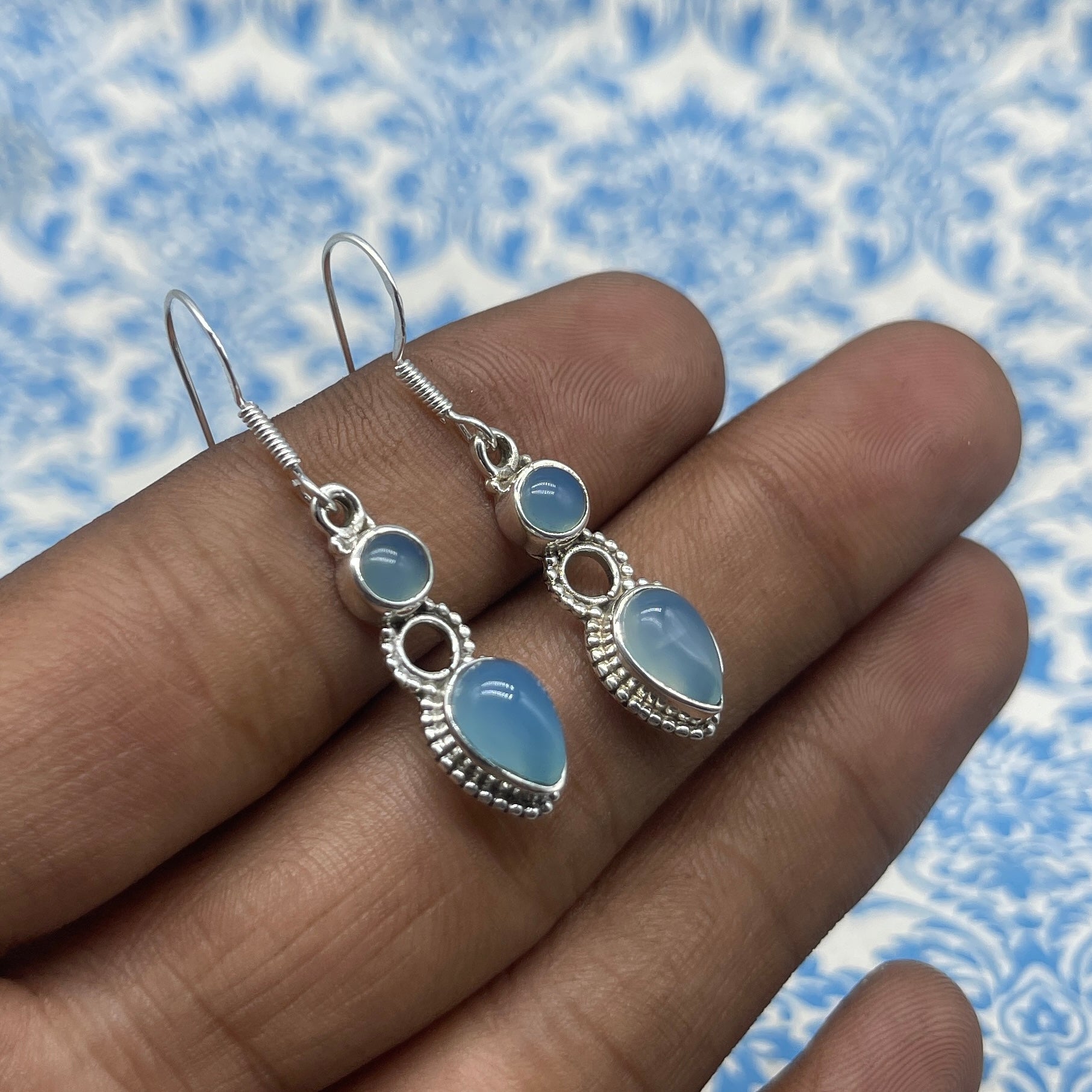 High Quality Chalcyedony Earrings – Handmade 925 Sterling Silver