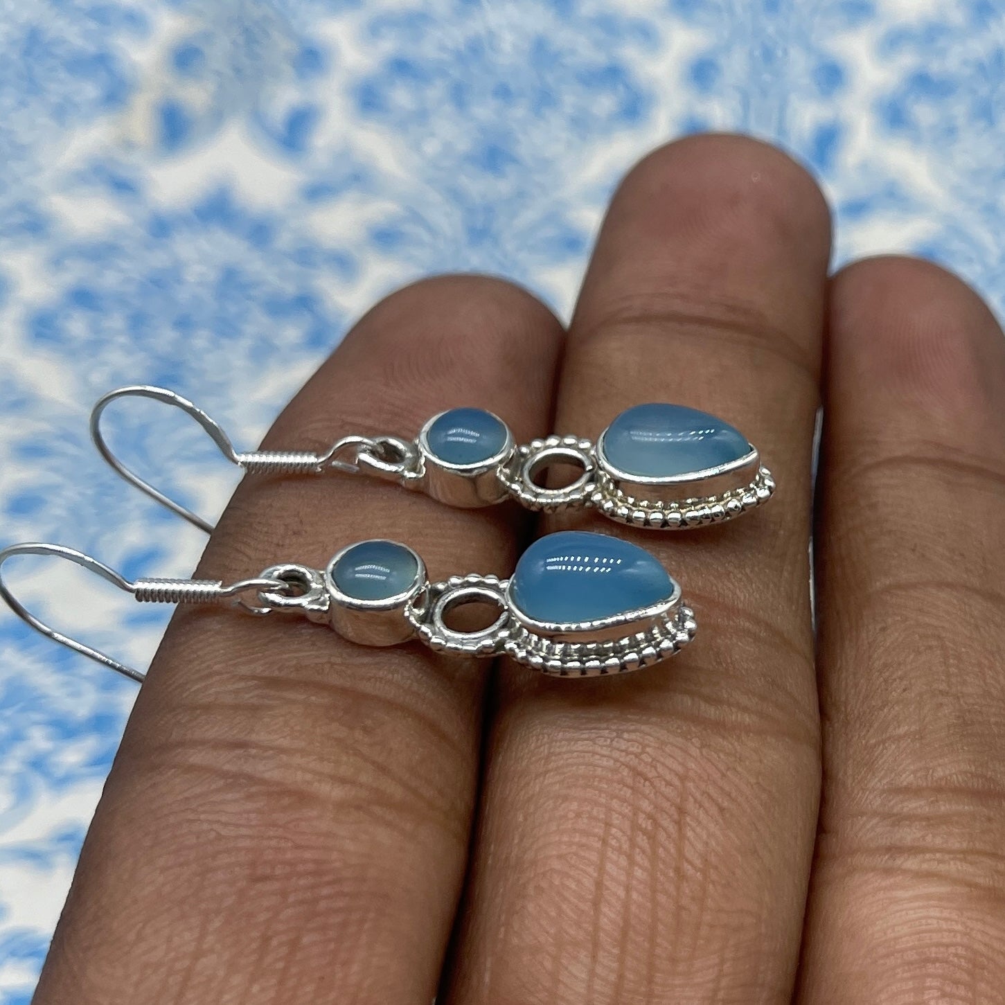 High Quality Chalcyedony Earrings – Handmade 925 Sterling Silver