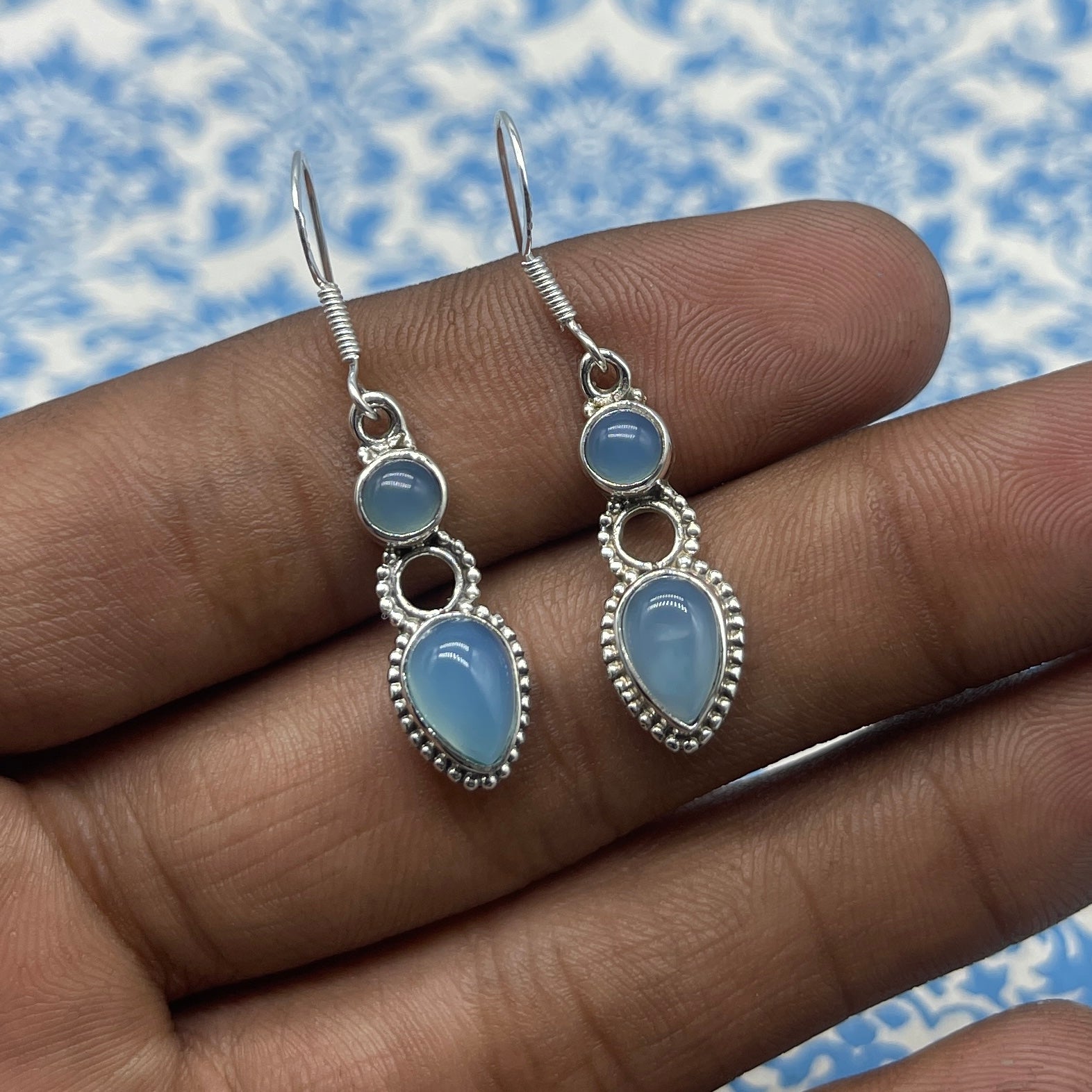 High Quality Chalcyedony Earrings – Handmade 925 Sterling Silver