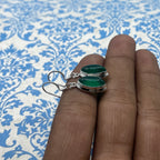 925 Sterling Silver Green Onyx Earrings