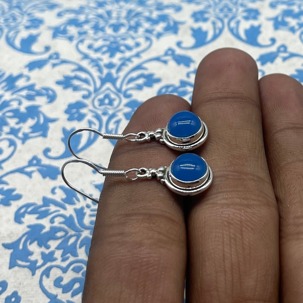 Fine Silver Chalcedony Earrings – Lightweight Handmade Drops