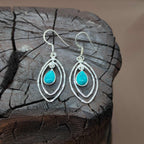 Natural Turquoise 925 Sterling Silver Drop Earrings