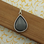 925 Sterling Silver Black Onyx Pendant – Natural Gemstone Tribal Boho Silver Pendant