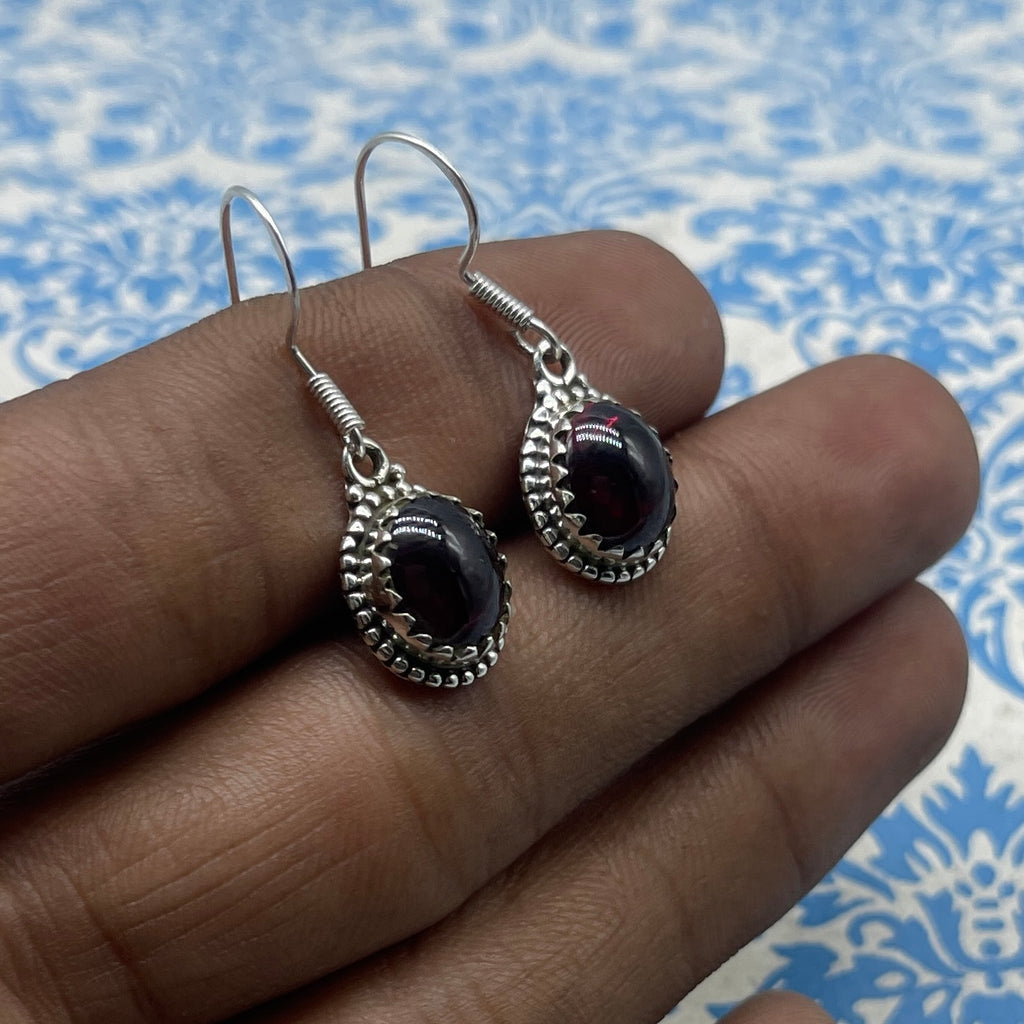 925 Silver Black Onyx Dangle Earrings – Statement Gemstone Jewelry