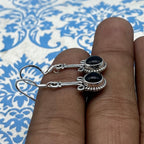 925 Sterling Silver Black Onyx Round Shape Earring