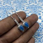 Fine Silver Chalcedony Earrings – Lightweight Handmade Drops