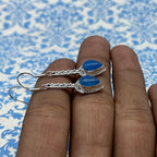 Fine Silver Chalcedony Earrings – Lightweight Handmade Drops