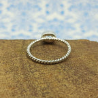 Faceted Aquamarine Oval Shape 925 Sterling Silver Twisted Wire Ring