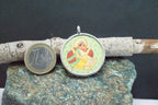 925 Silver Ganesha Handpainted Glass Pendant Designer Frame