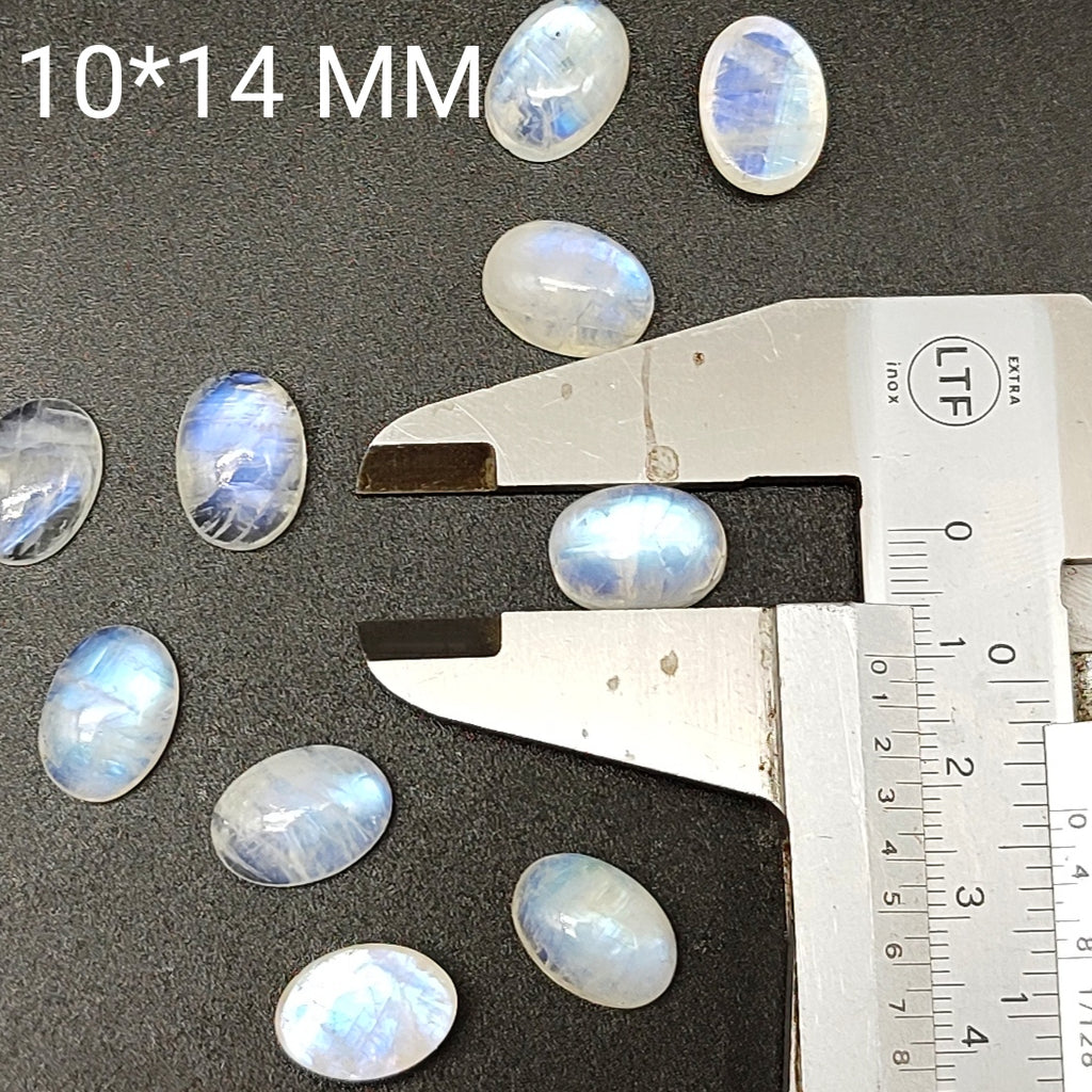 Oval Shape Natural Rainbow Moonstone AAA+ Quality Lot Of 5 PCS