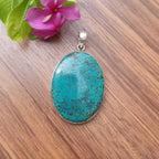 Natural Tibetan Turquoise Gemstone Solid 925 Sterling Silver Pendant Handmade