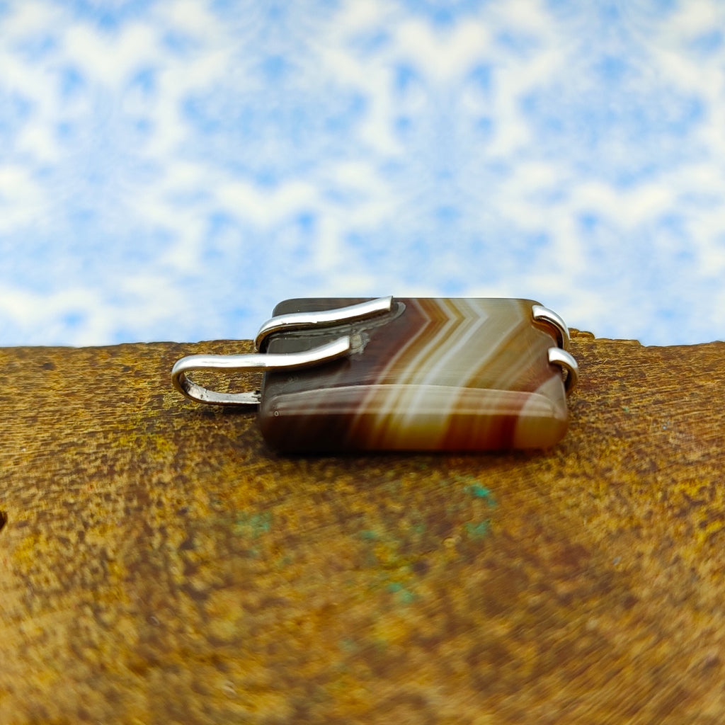 Agate Nepali Bohemian Handmade Silver Pendant