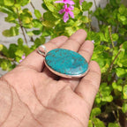 Natural Tibetan Turquoise Gemstone Solid 925 Sterling Silver Pendant Handmade