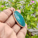 Natural Tibetan Turquoise Gemstone Solid 925 Sterling Silver Pendant Handmade