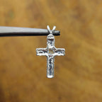 Aqua Christian Cross Nepali Bohemian Silver Pendant