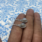 Fine Silver Moonstone Earrings – Lightweight Handmade Oval Earrings