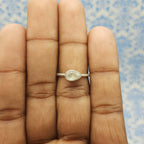 Faceted Rainbow Moonstone Drop Shape 925 Sterling Silver Ring