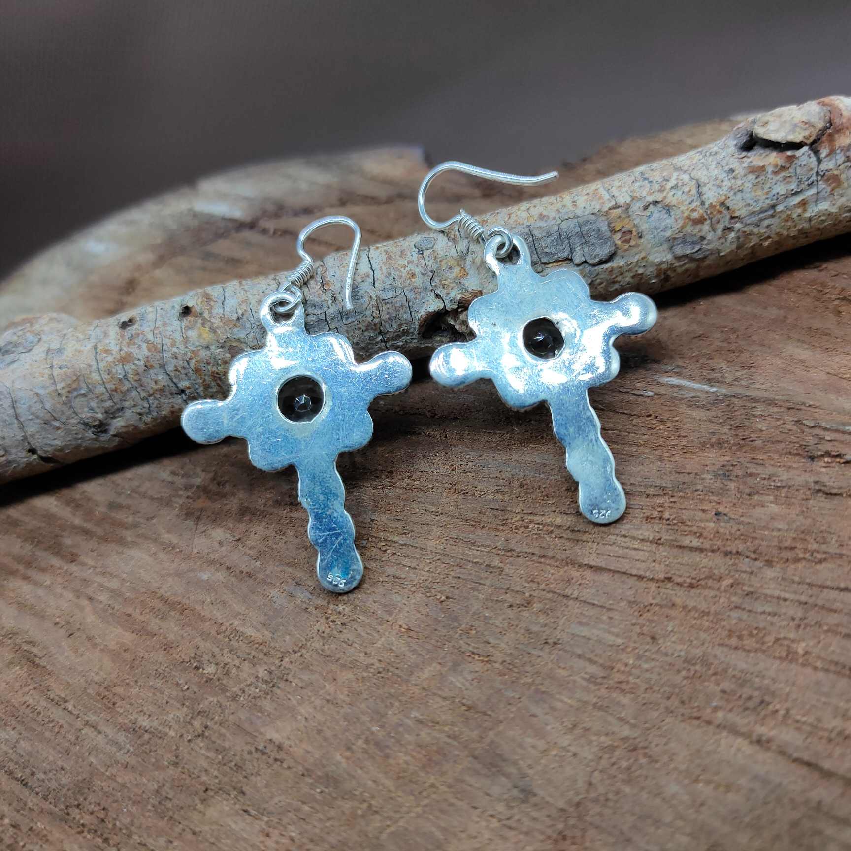925 Sterling Silver Green Amethyst Earrings