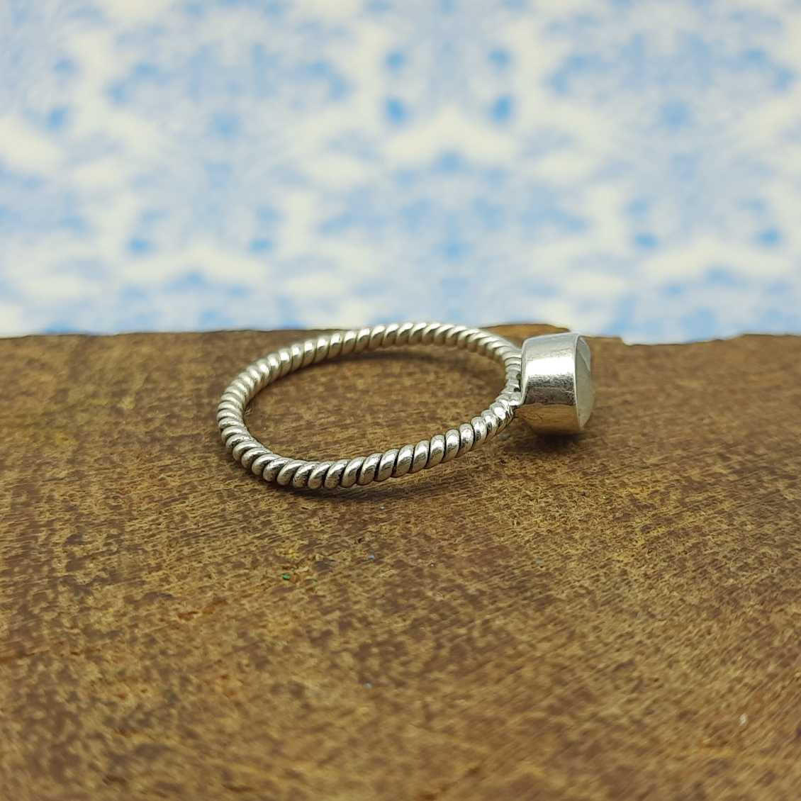 Faceted Rainbow Moonstone Drop Shape 925 Sterling Silver Ring