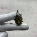 Ammonite Shell 925 Sterling Silver Handmade Pendant | Fossil Bohemian Statement Jewelry