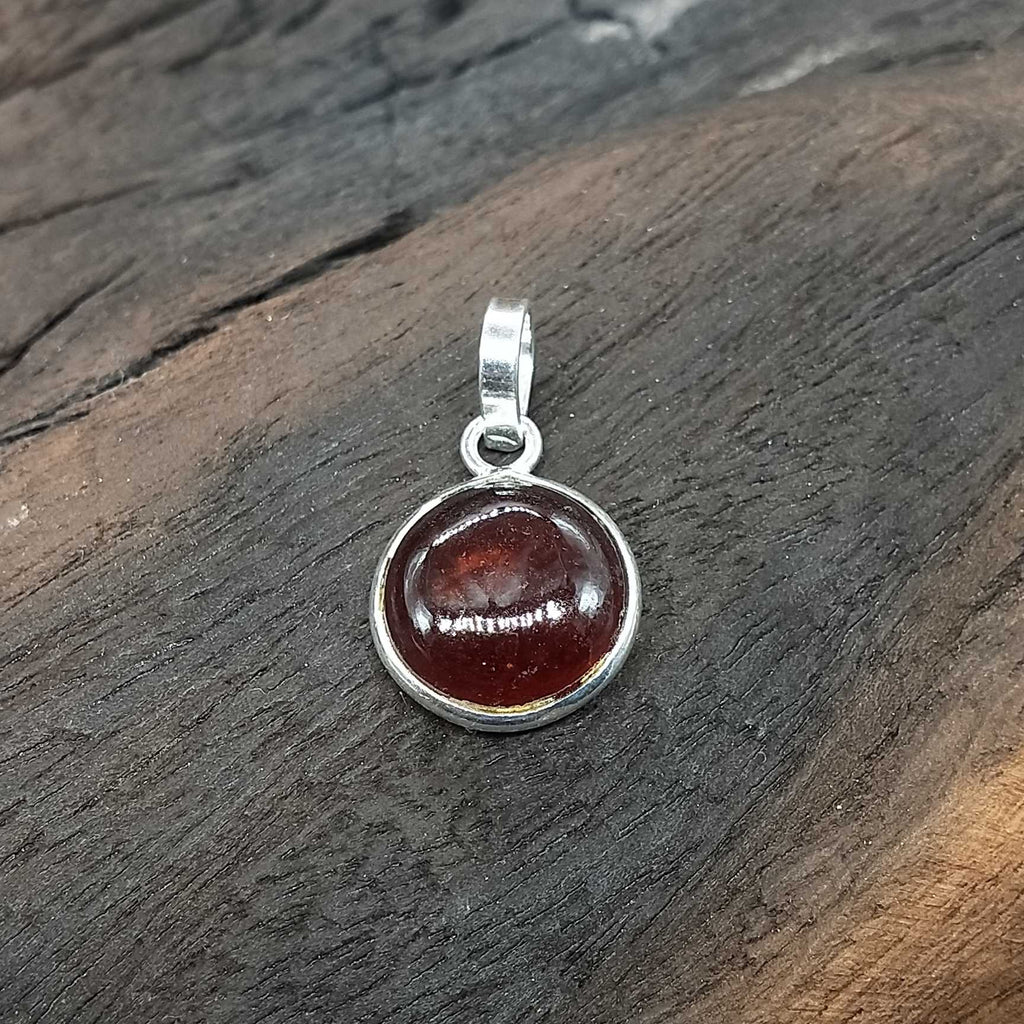 Spiritual Hessonite Garnet 925 Silver Bezel Boho Pendant