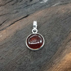 Spiritual Hessonite Garnet 925 Silver Bezel Boho Pendant