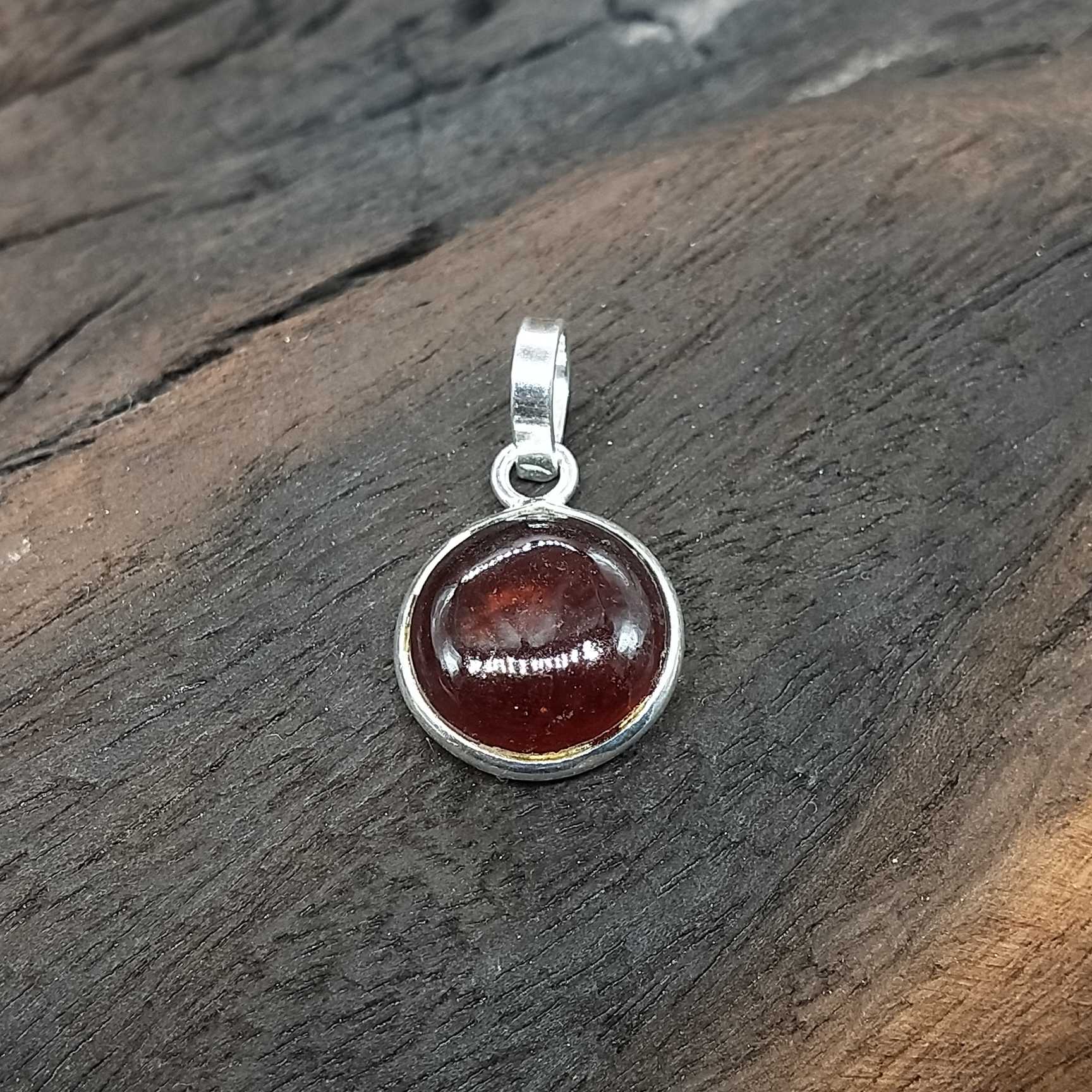 Spiritual Hessonite Garnet 925 Silver Bezel Boho Pendant