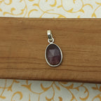 925 Sterling Silver Amethyst Faceted Pendant – Natural Gemstone Bohemian Handmade Jewelry
