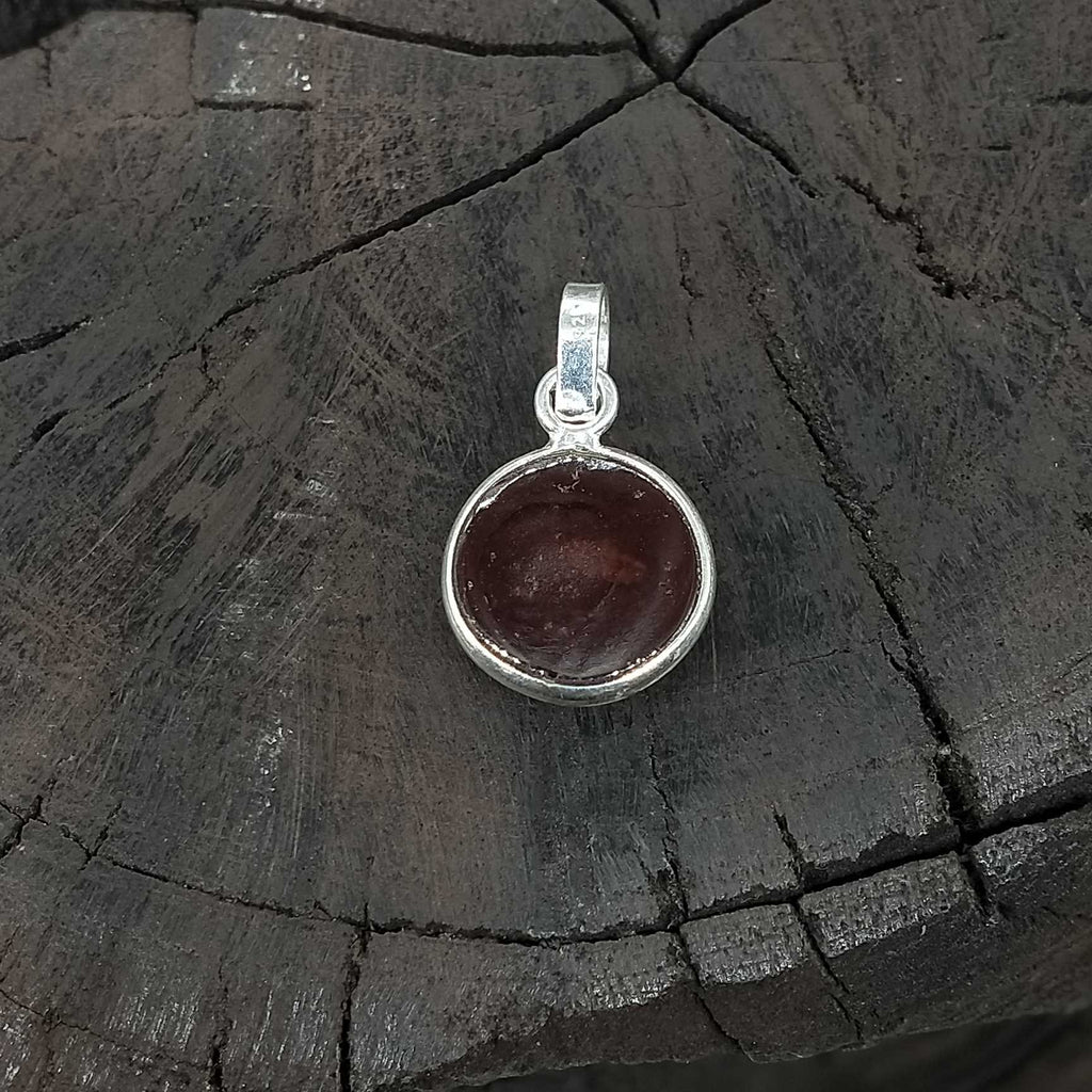 Spiritual Hessonite Garnet 925 Silver Bezel Boho Pendant